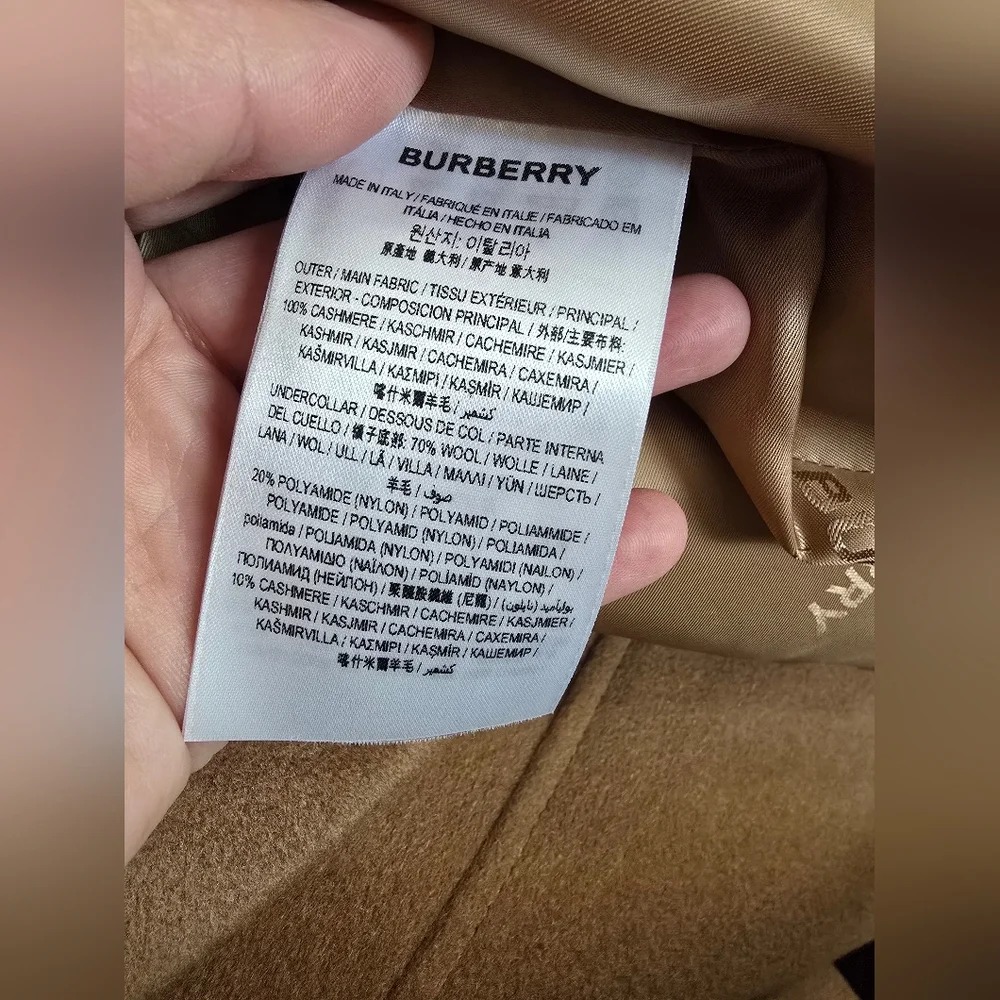 NWT BURBERRY  Cashmere  Double-Breasted Kensington  Coat - Picture 8 of 16